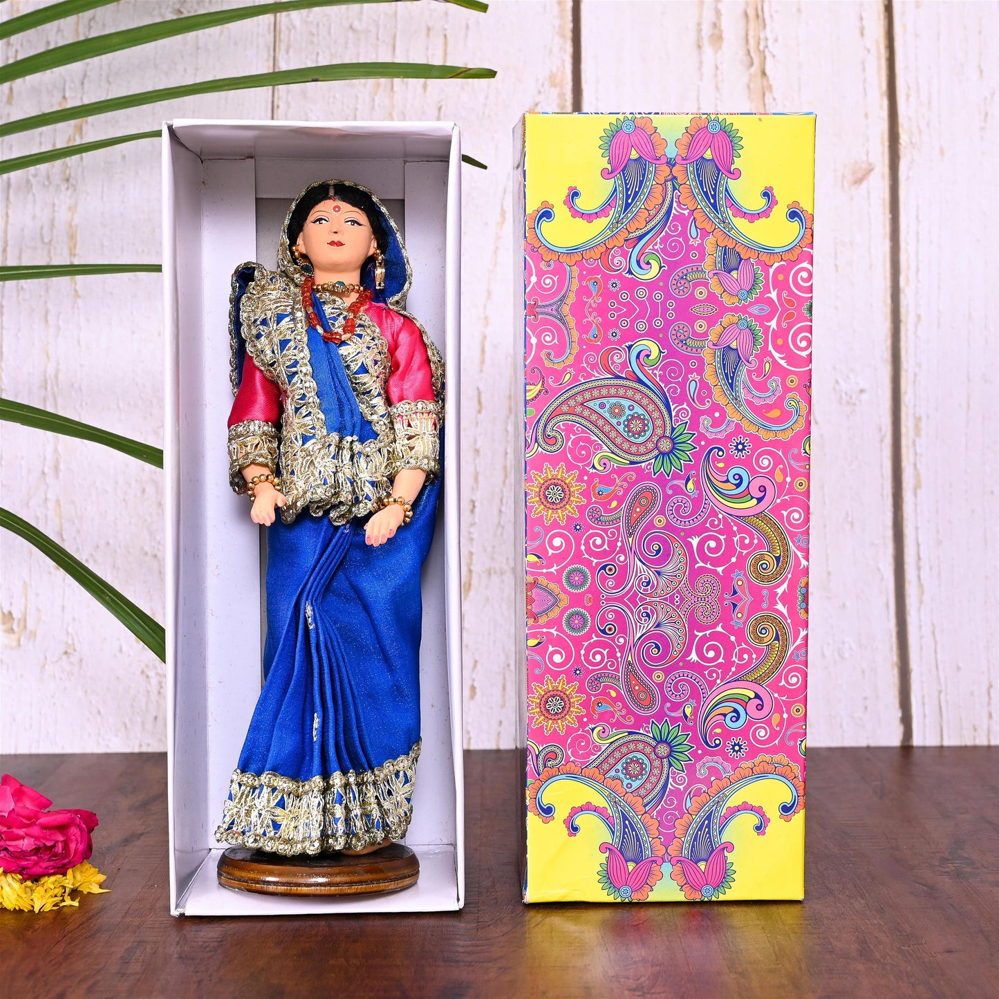 Handmade Rajasthani Doll In Banarasi Saree (10.5 Inch)