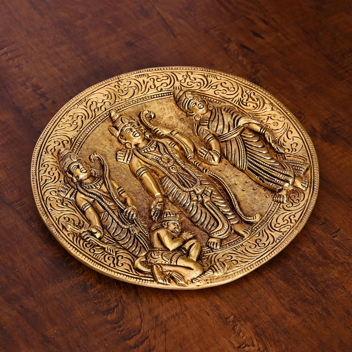 Brass Ram Darbar Wall Hanging Plate (8 Inch)