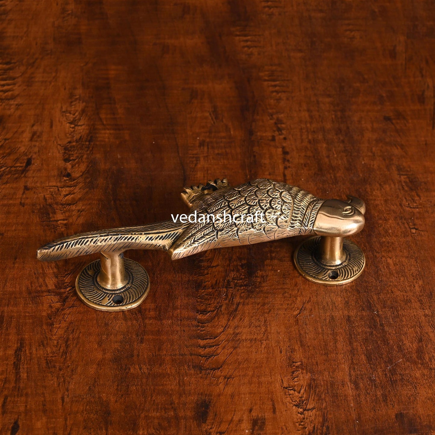 Brass Parrot Door Handle (8.8 Inch)