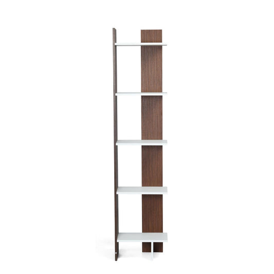 Nilkamal Cliff 5 Tier Bookshelf (Urban Walnut / Oak White)