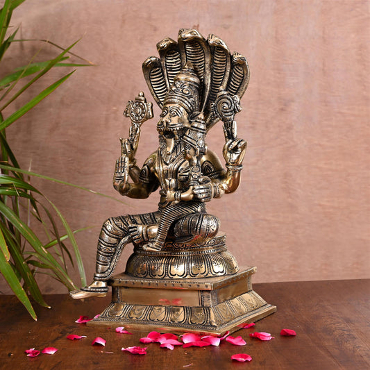 Brass Lakshmi Narasimha Idol (13 Inch)