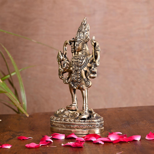 Brass Goddess Kali Idol (6.5 Inch)