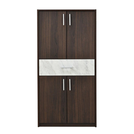 Nilkamal Ozark Shoe Cabinet (Ash wenge / Marble Beige)