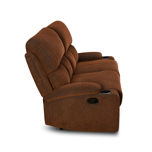 Nilkamal Matt 2 Seater Recliner Sofa with Cup Holder (Cocoa)