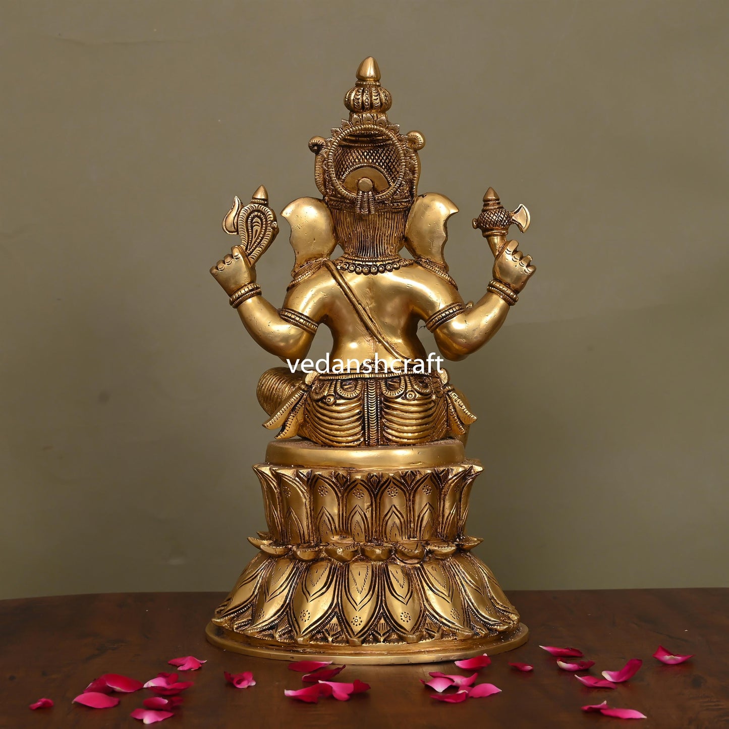 Brass Lord Ganesha Idol (14.8 Inch)