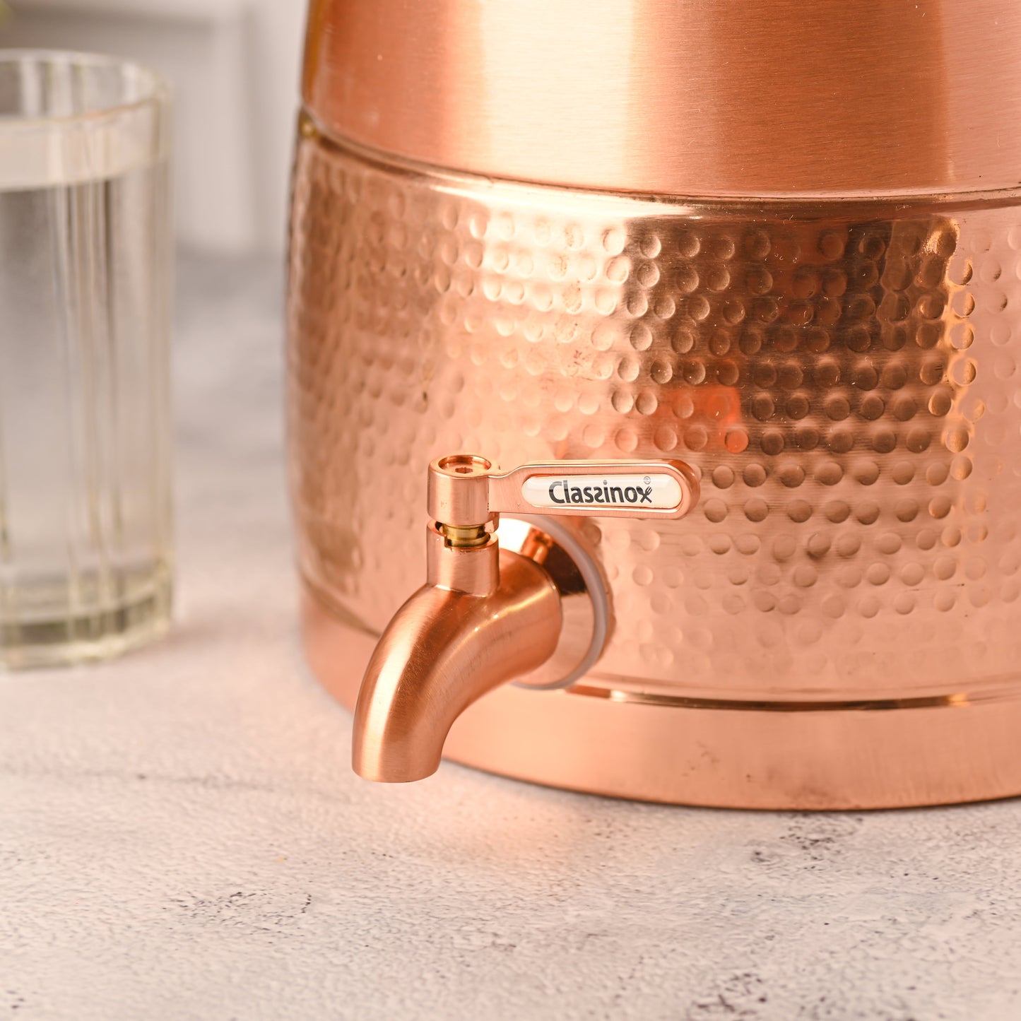 Copper Half Hammered Water Dispenser – Premium (10.5 Inch)