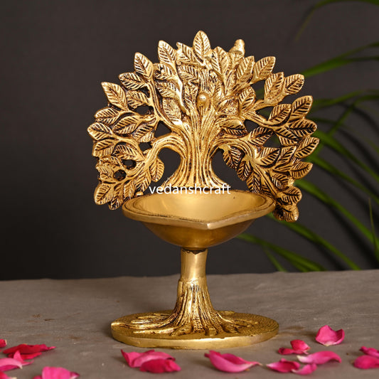 Brass Kalpvriksha Diya/Lamp (7 Inch)