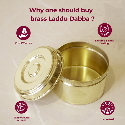 Brass Small Laddu Box / Katordaan