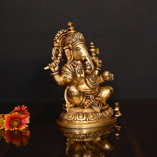 Brass Superfine Ganesha Idol (8 Inch)