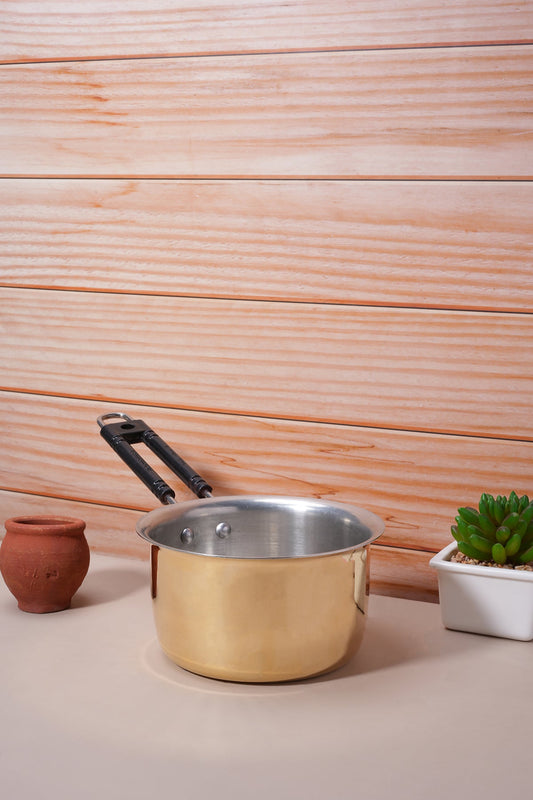 Set of 4 Brass Saucepans – 1L, 1.5L, 2L, 2.5L