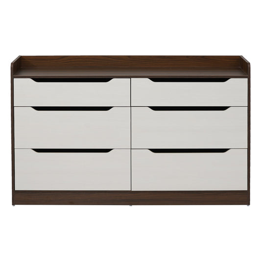 Nilkamal Febian Chest of 6 Drawers (Walnut & White)