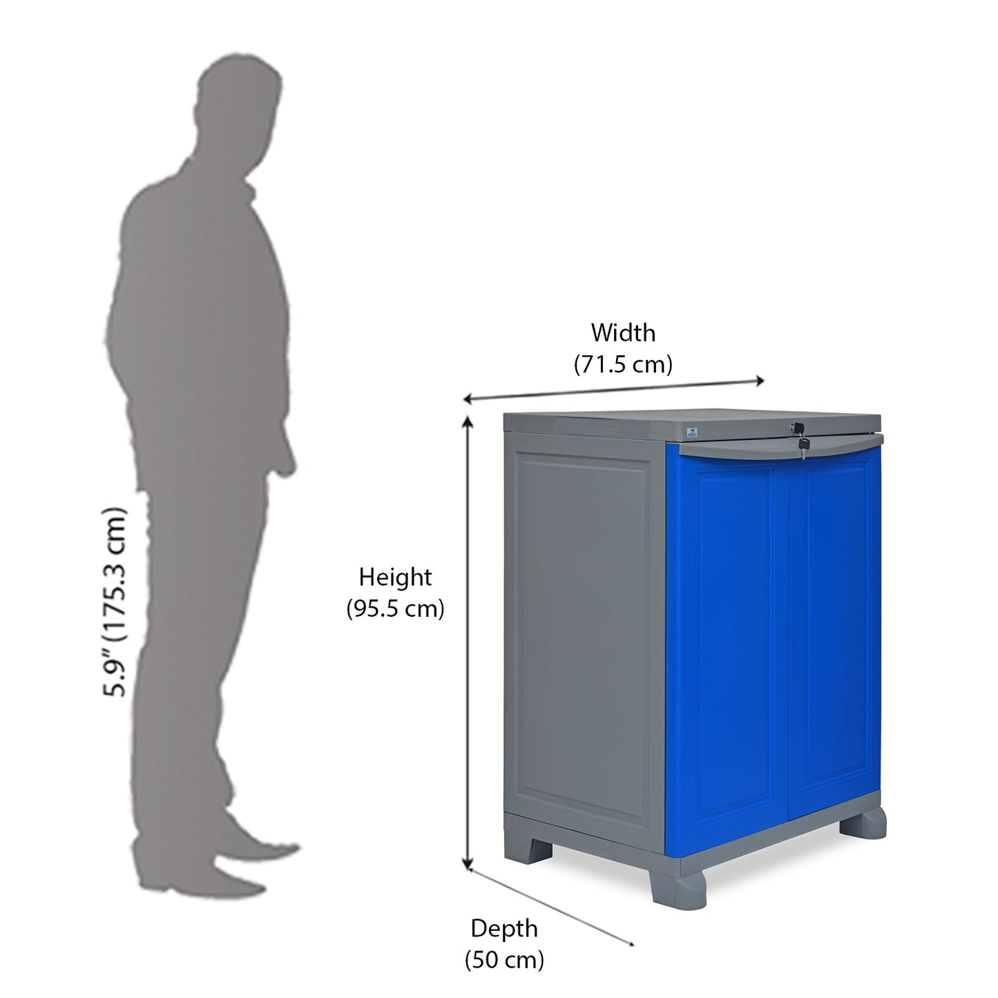 Nilkamal Freedom Small 1 (Deep Blue and Grey)