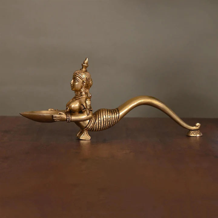 Brass Naag Kanya Pooja Spoon (10 Inch)