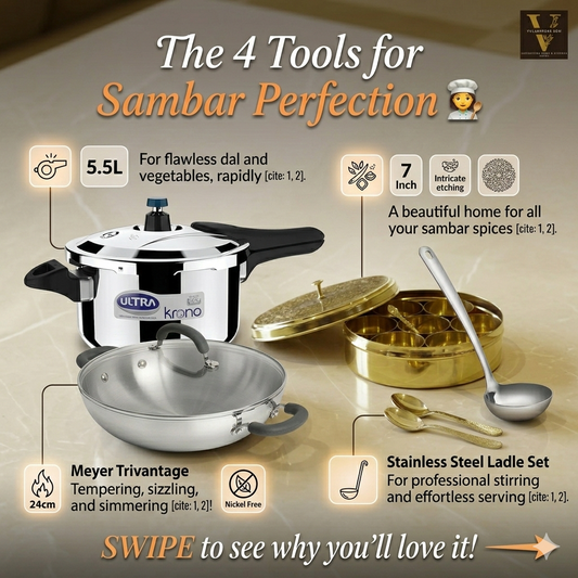 Complete Sambar Preparation Combo Set - Traditional South Indian Cooking