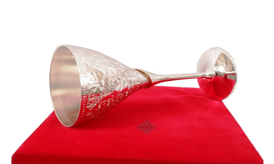 Handcrafted Pure Silver Plated Designer Champagne Glass with Stand, Barware, Serveware