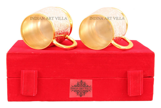 Silver Plated Gold Polish Set of 2 Beer Mug