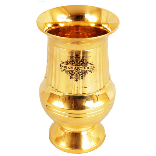Pure Brass Gold Vertical Lining Glass 250 ML