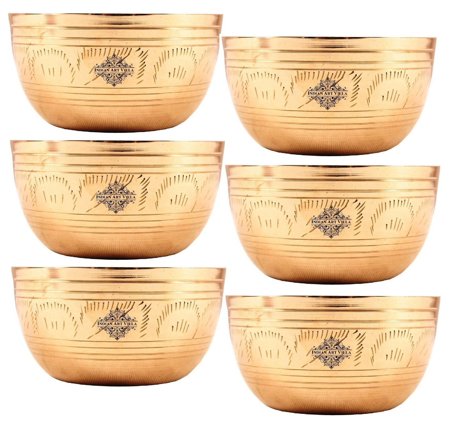 Brass Engraved Bowls, Serveware, Tableware, Dinnerware