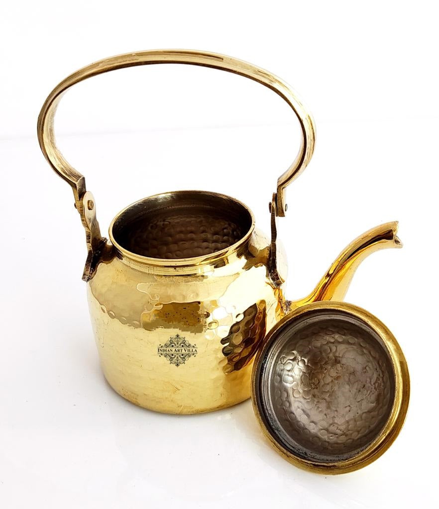 Pure Brass Designer Tea Kettle Pot, Serving Tea Coffee, Tableware