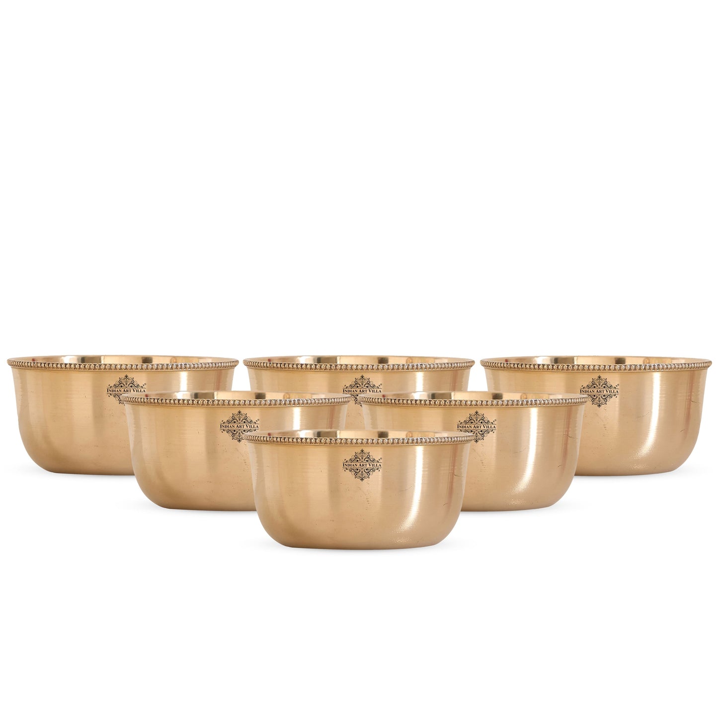 Brass Handmade Designer Bowl with Beaded Design, Dinnerware, Tableware