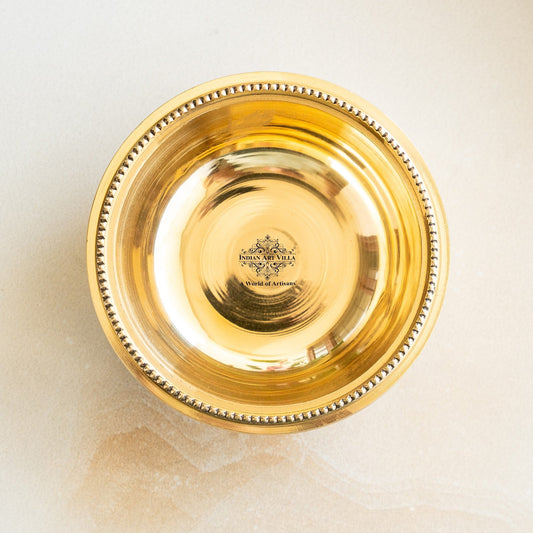 Pure Brass Bowl With Hammered Beading Design