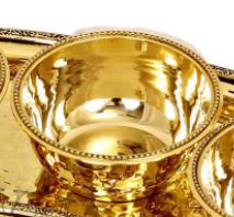 Pure Brass Bowl With Hammered Beading Design