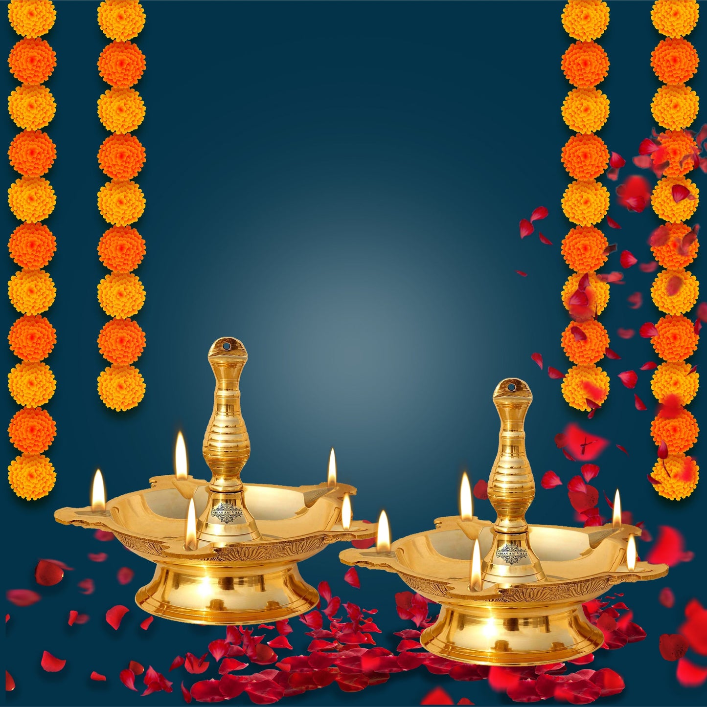 Handmade Pure Brass Hanging Latkan Heavy Diya, Decorative Oil Lamp For Home, Temple and Office,