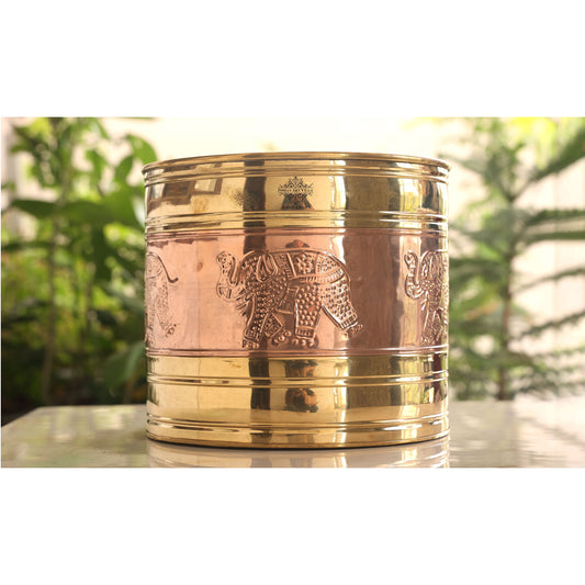 Brass Embossed Design Home Decor Planter, Home décor, Planting