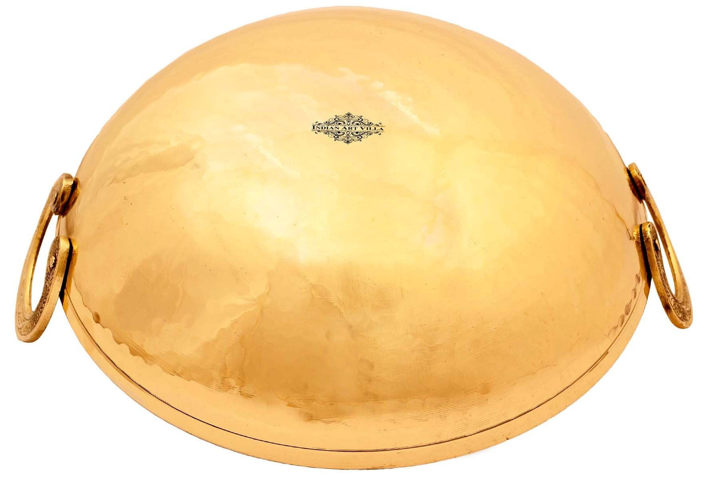 Pure Brass Kadai with Tin Lining and Hammered Style