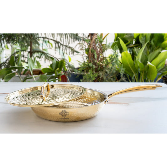 Pure Brass Sauce Pan with Lid, Handle and Tin Lining Inside