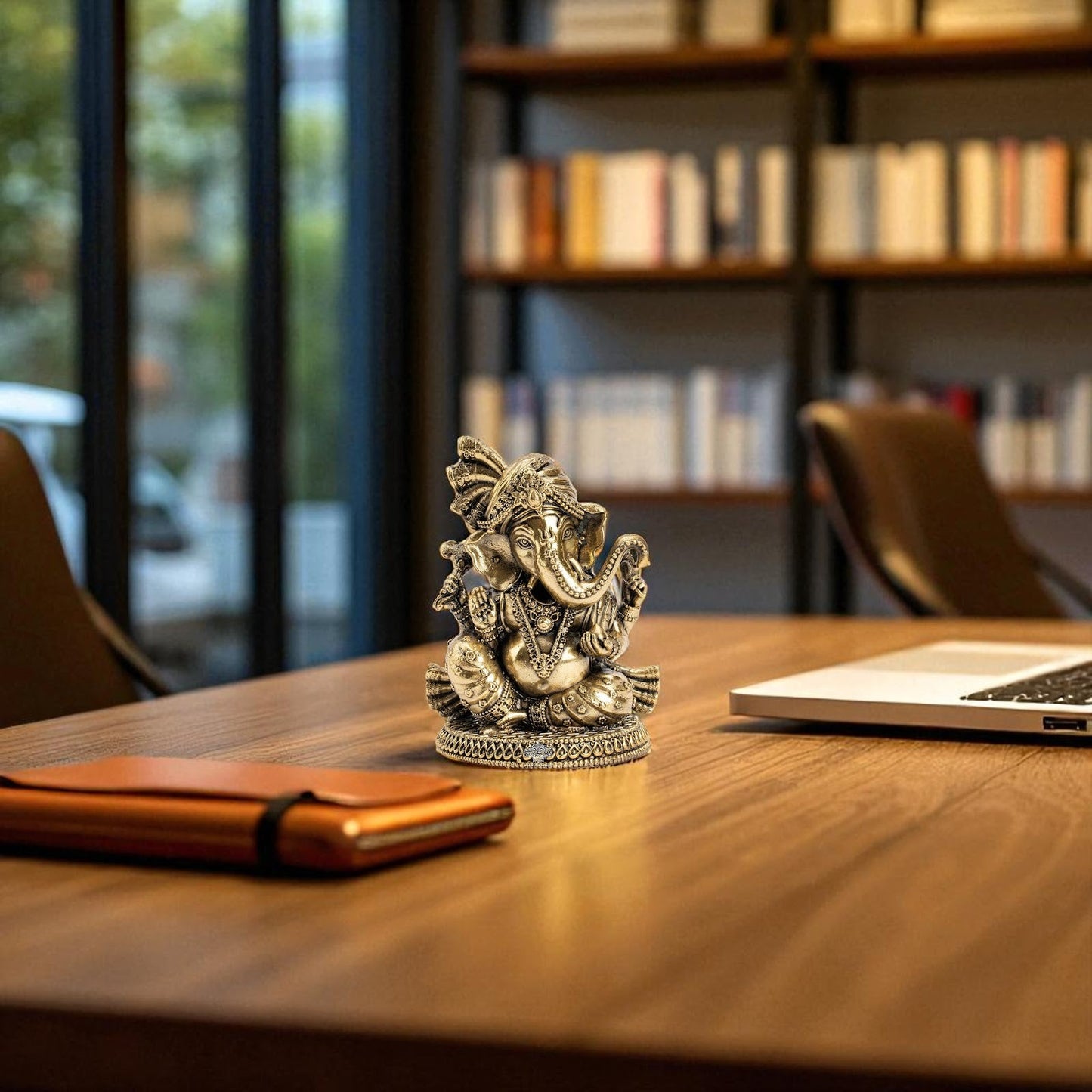 Pure Brass Ganesh Ji Statue With Turban and Modak