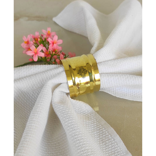 Pure Brass Designer Napkin Ring Diameter:- 4.57 cm, Gold