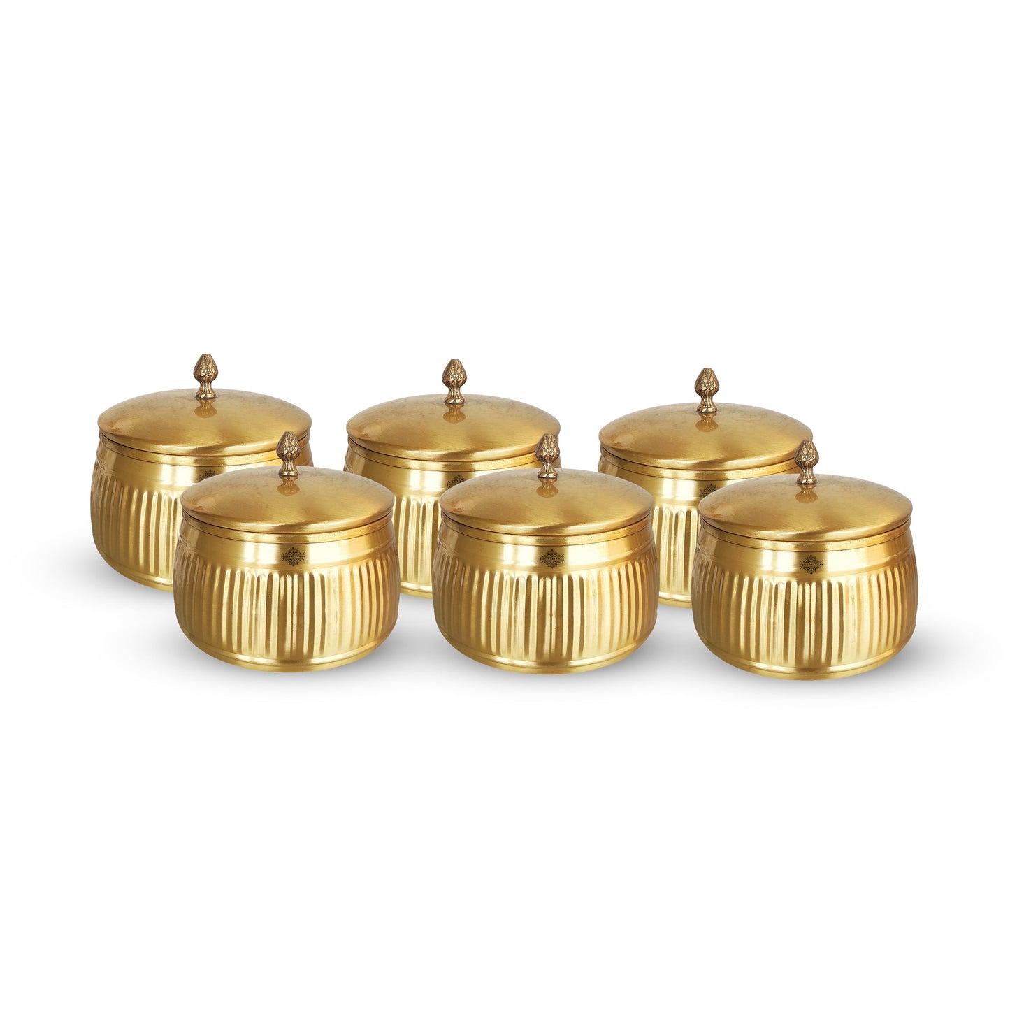 Pure Brass Lining Design Storage Box/Jar/Canister With Lid, Kitchen, Hotel & Restaurants, Volume-1200 ML