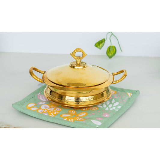 Pure Brass Handi With Brass Handle & Lid - "A perfect blend of tradition and functionality for your kitchen"