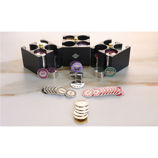 Brass Poker Set With Nickel Plating, (300 chips)