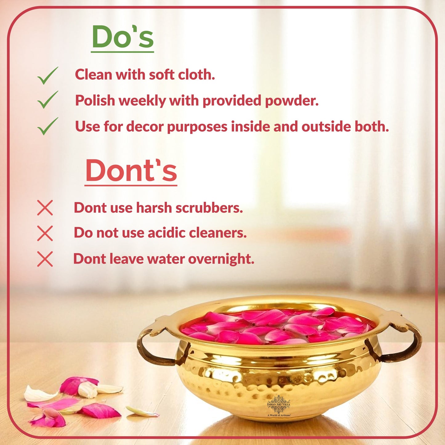 Pure Brass Hammered Design Urli/Decorative Bowl/Decorative Platter, Home Décor & Festive Item