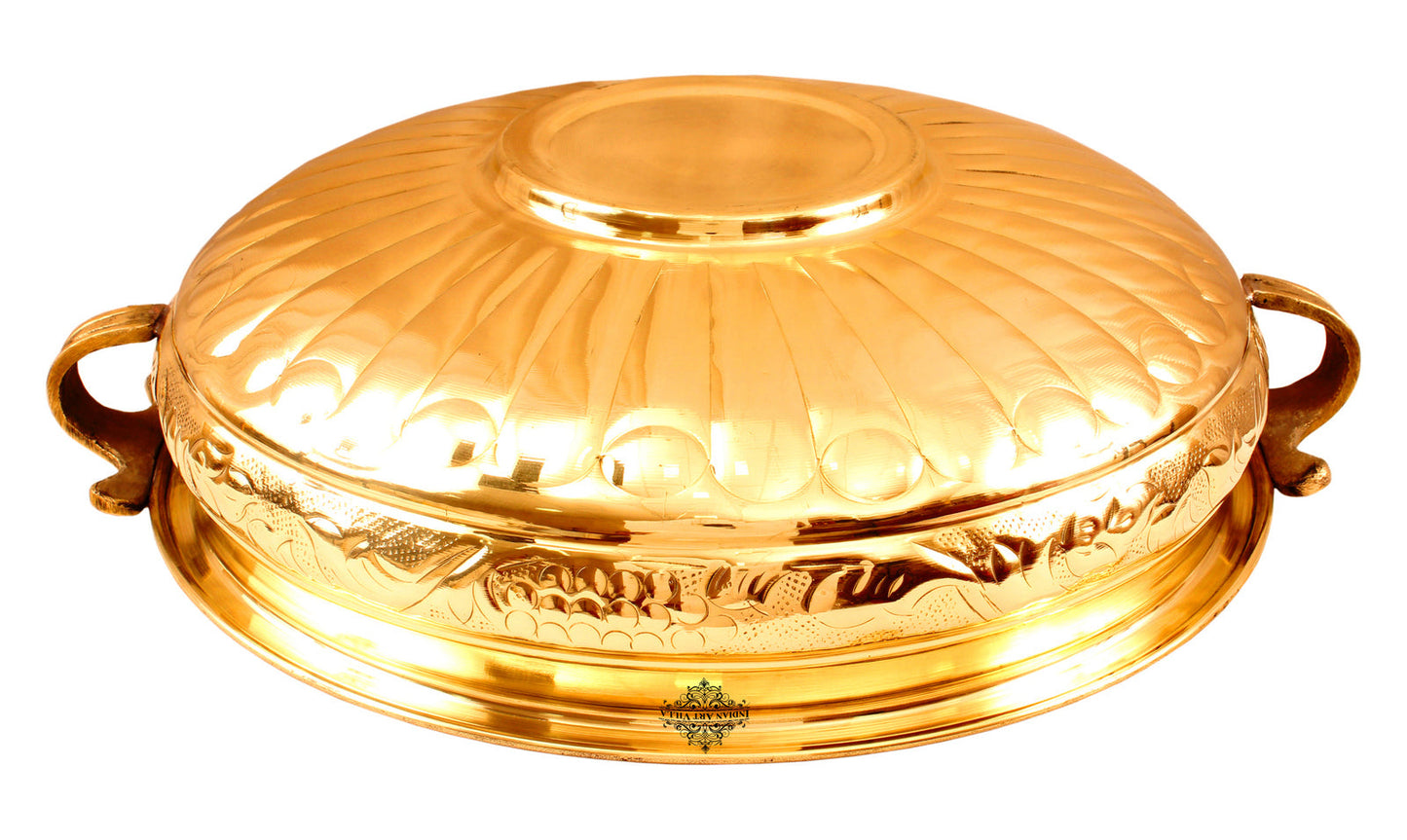 Pure Brass Embossed Design Urli/Decorative Bowl/Decorative Platter, Home Décor & Festive Item