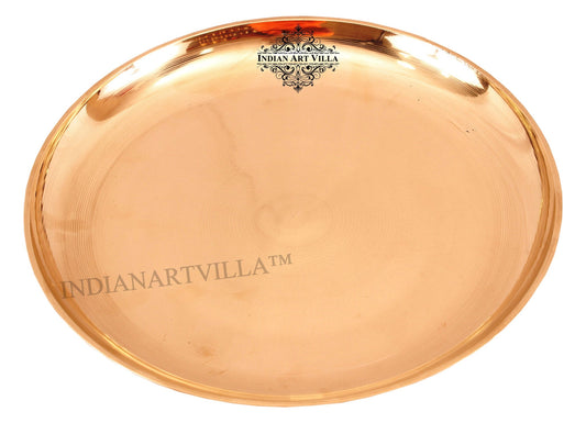 Handmade Pure Bronze Serving Thali | Plate with Plain Design, Serveware, Dinnerware, Tableware
