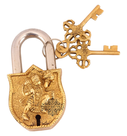 Pure Brass Hanuman Ji Design Lock with 2 Key