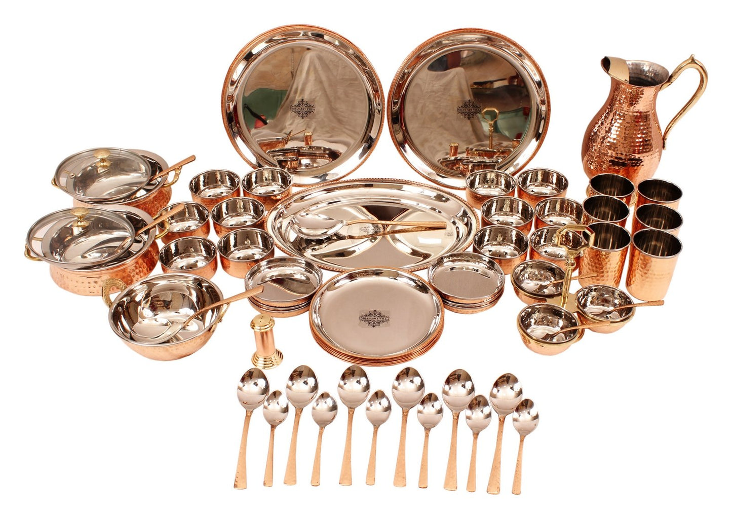 Pure Steel Copper 63 Piece Dinner Set for Tableware Kitchen & Dining