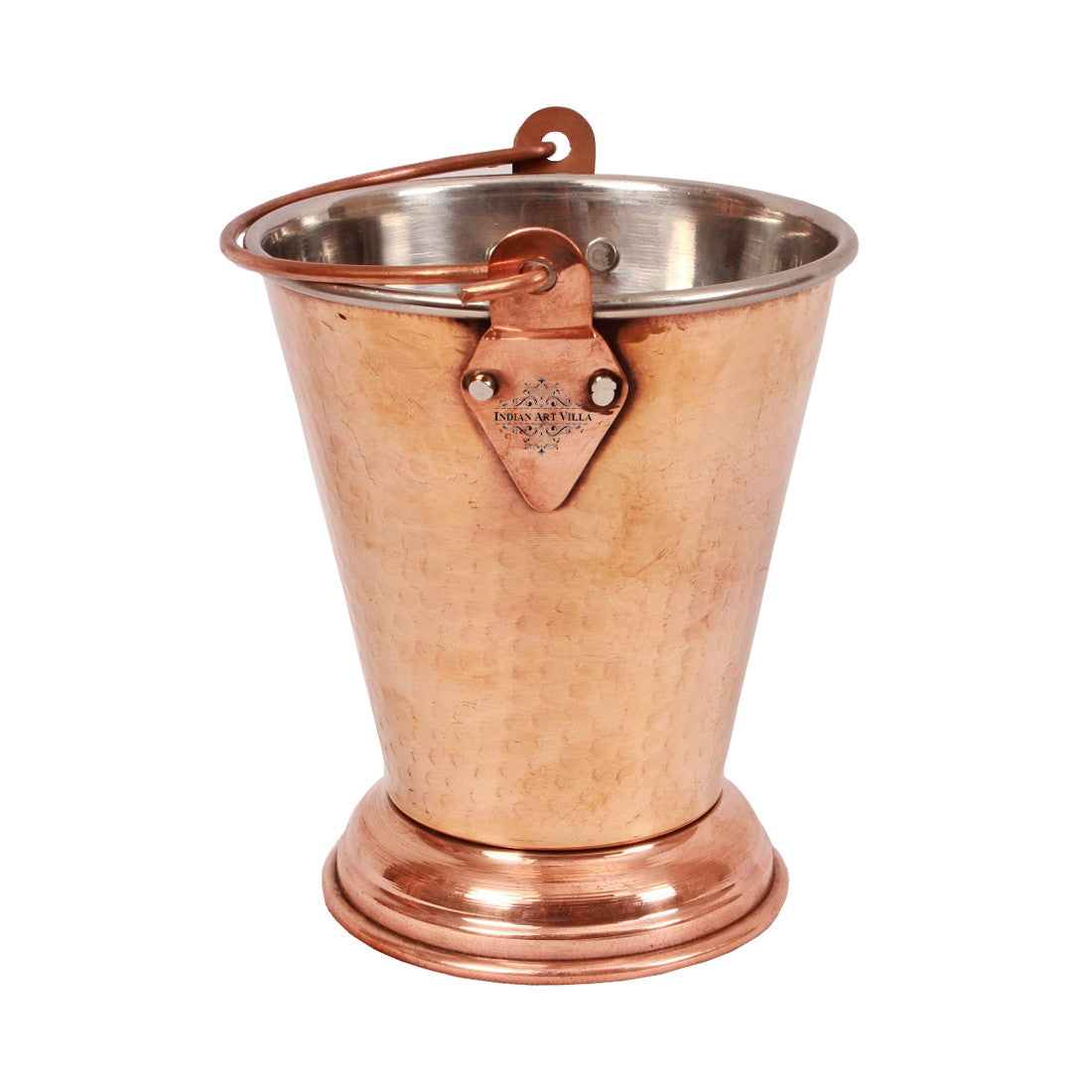 Handcrafted Steel Copper Set of 1 Handi Kadhai & Bucket No. 3