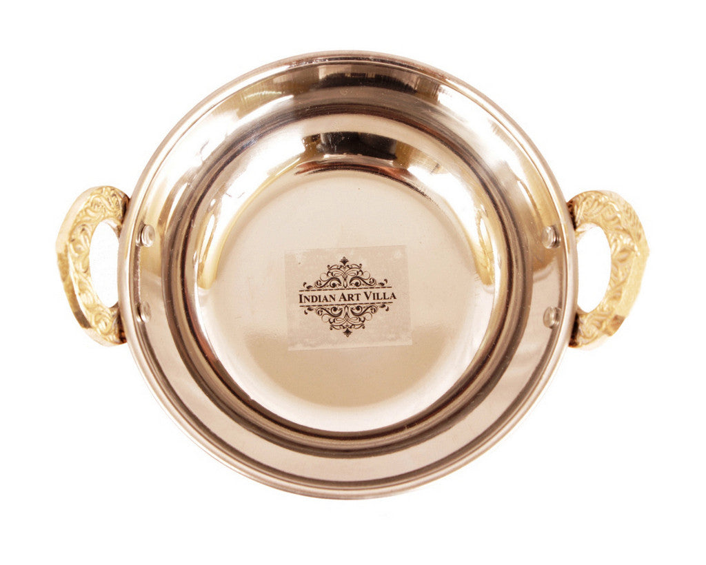 Pure Steel Copper Set of 6 Hammered Design Kadai Wok with Spoons