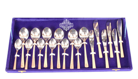 Steel Copper Designer Cutlery Set 36 Pieces