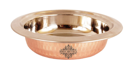 Pure Steel Copper Set Of 1 Oval Plate |1 Platter| 1 Entrée Bowl