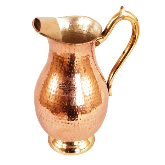 Pure Copper Tin Hammered Mughlai Style Jug
