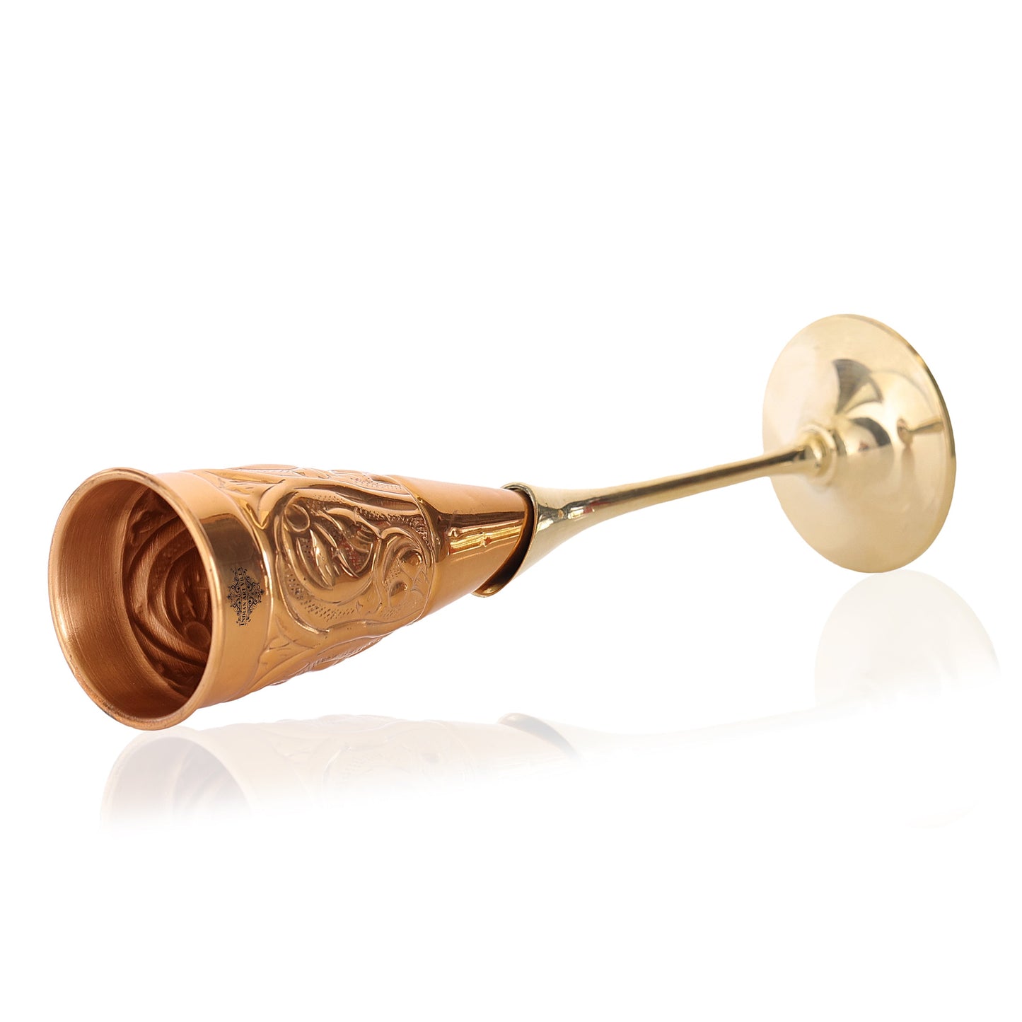 Handcrafted Pure Copper Designer Champagne Glass with Brass Stand, Barware, Drinkware