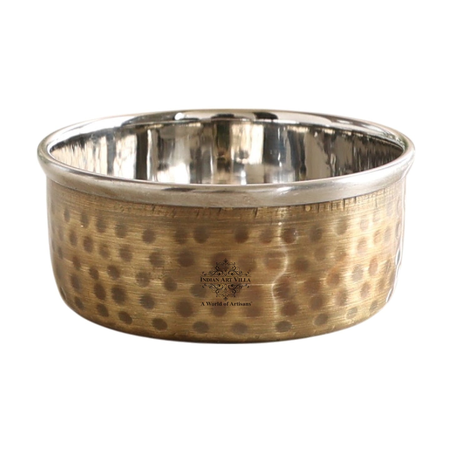 Pure Brass Steel Katori Bowl – 180 ML | Antique Hammered Design for Serving & Gifting