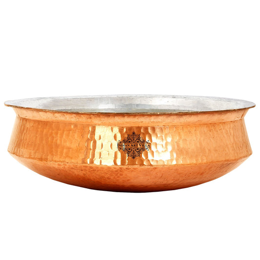 Pure Copper Hammered Lagan Handi With Tin Lining