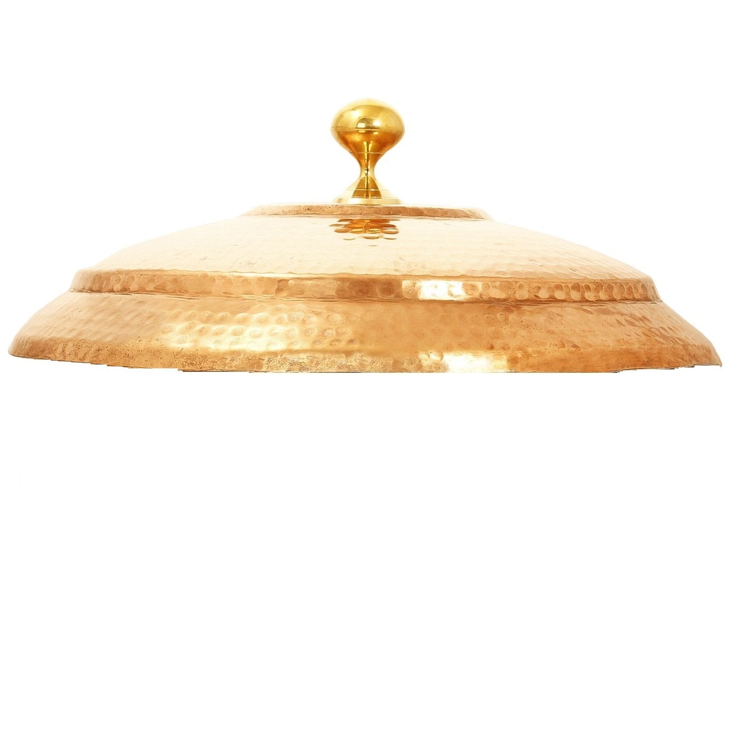 Handcrafted Pure Copper Lagan Lid with Brass Knob