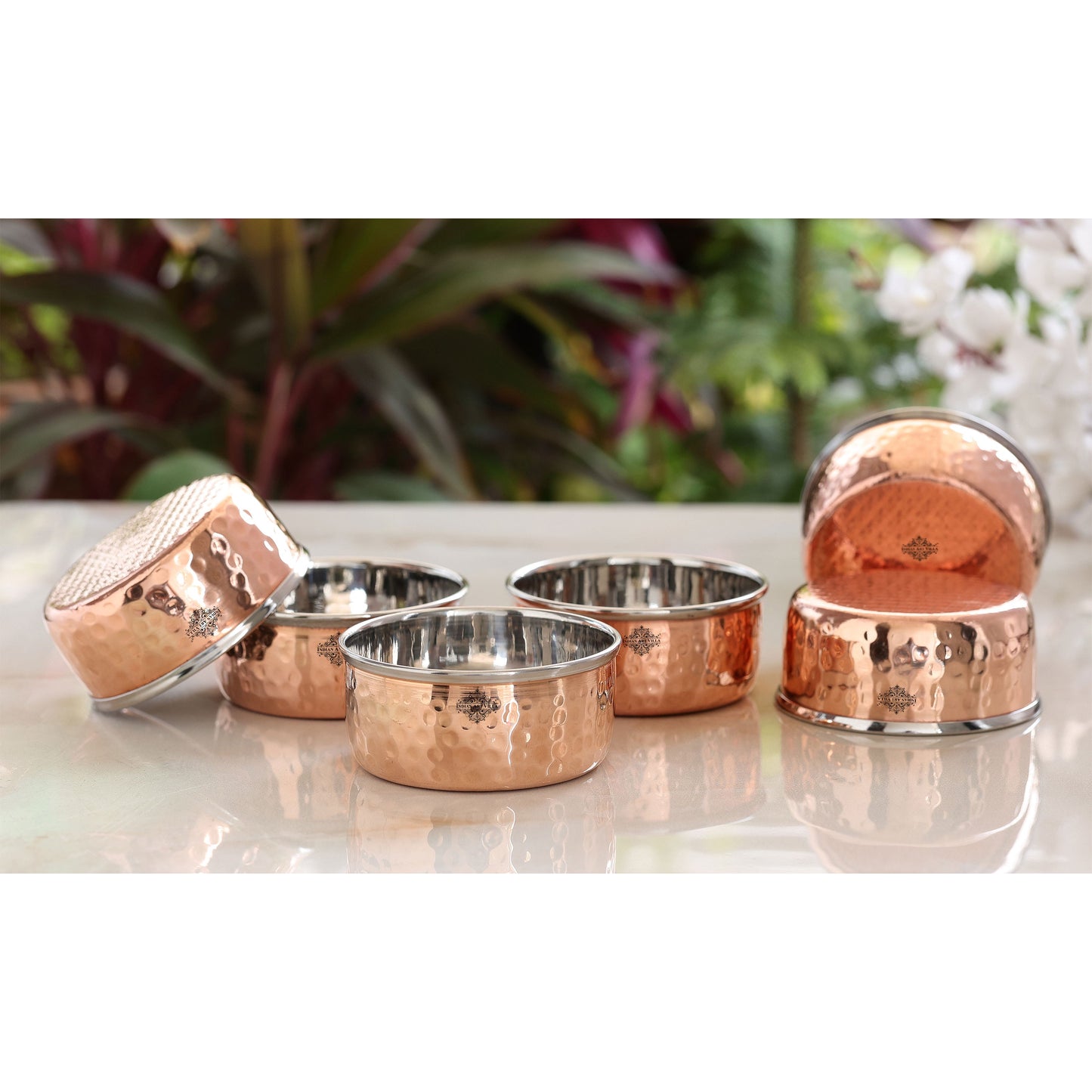 Steel Copper Hammered Bowl, Katori, Dinnerware